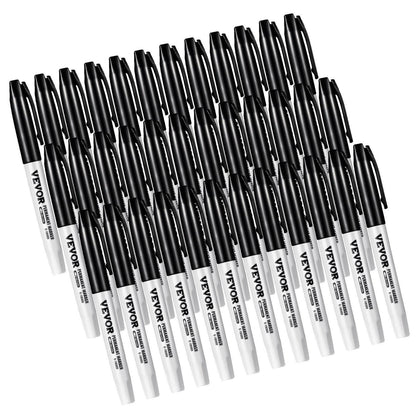 Permanent Markers – Black Fine Tip Waterproof & Fade-Resistant 36 Count - GoTypical
