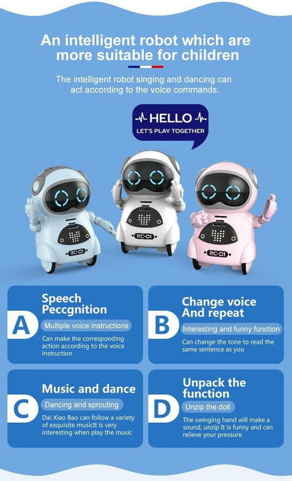 Pocket RC Robot – Interactive Voice Recognition Toy Pink - GoTypical