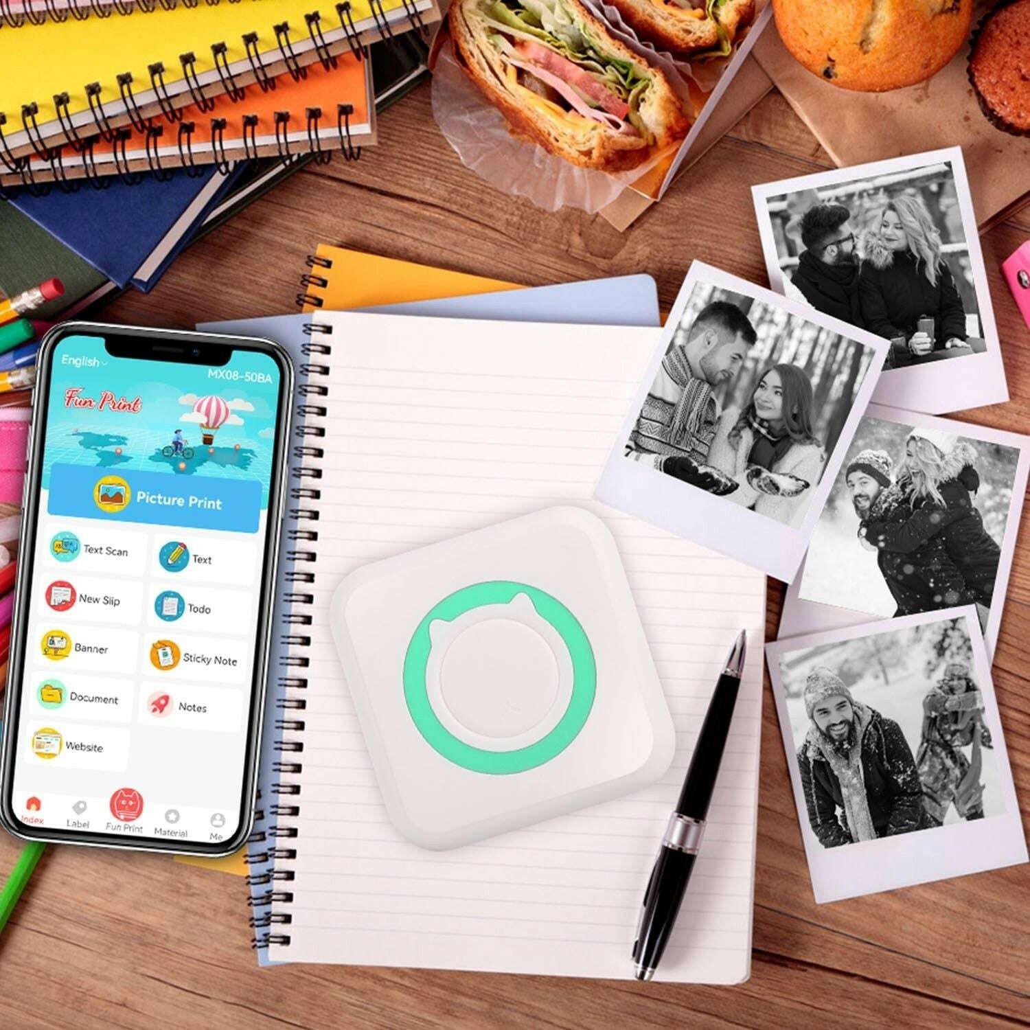 Pocket Wireless Thermal Printer – Portable Mini Sticker Maker Rechargeable Inkless - GoTypical