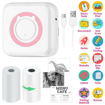 Pocket Wireless Thermal Printer – Portable Mini Sticker Maker Rechargeable Inkless - GoTypical