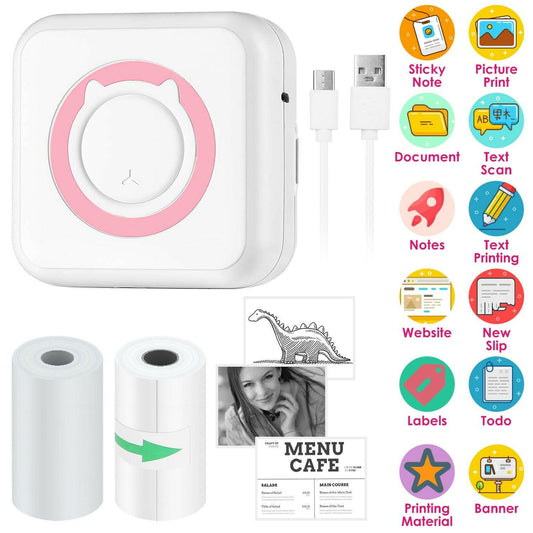Pocket Wireless Thermal Printer – Portable Mini Sticker Maker Rechargeable Inkless - GoTypical