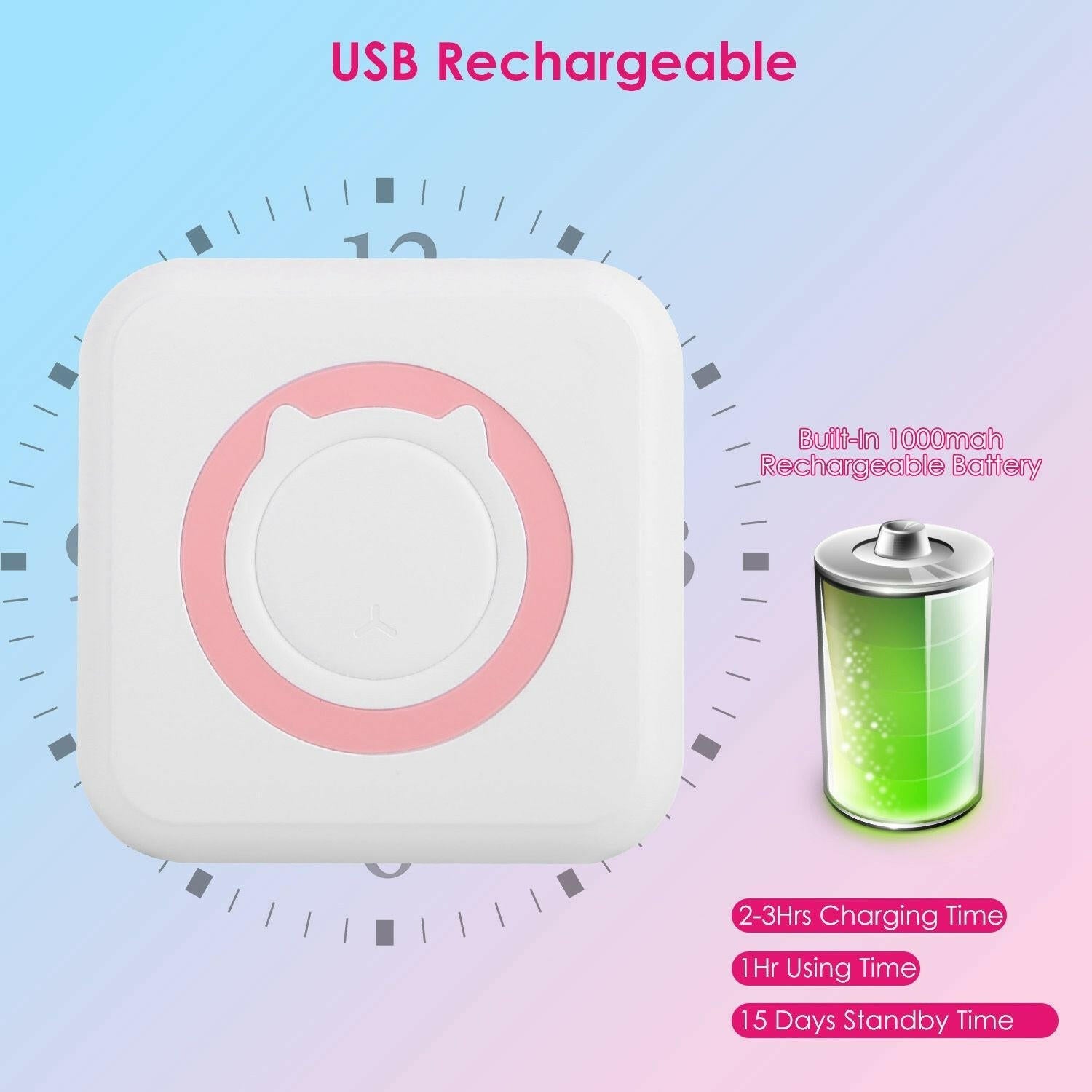 Pocket Wireless Thermal Printer – Portable Mini Sticker Maker Rechargeable Inkless - GoTypical