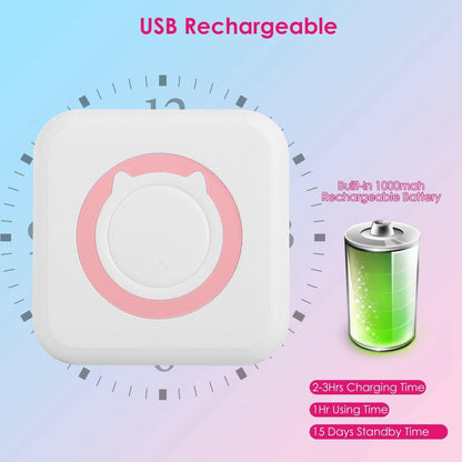 Pocket Wireless Thermal Printer – Portable Mini Sticker Maker Rechargeable Inkless - GoTypical