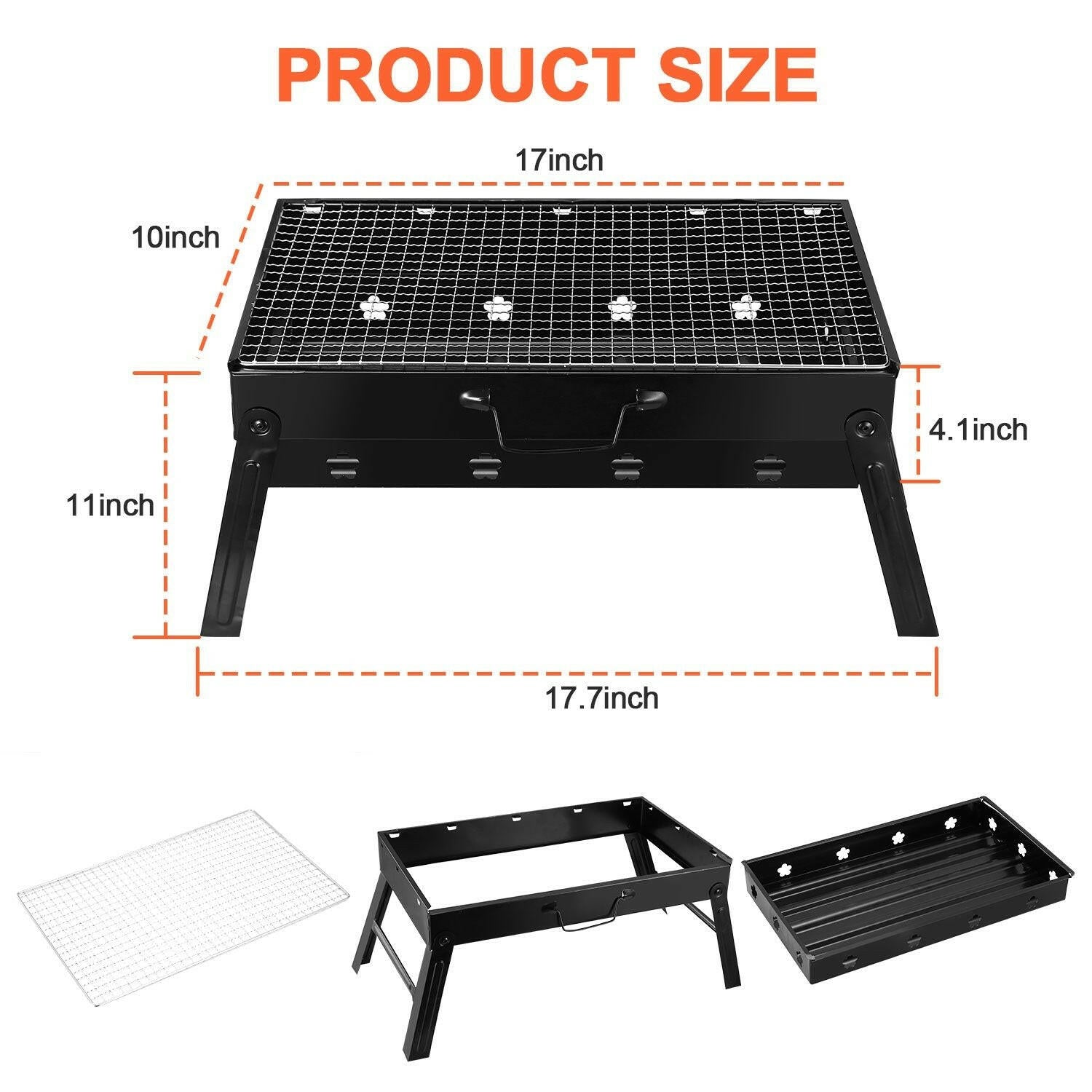. Portable Foldable Charcoal BBQ Grill – Lightweight Stainless Steel - GoTypical