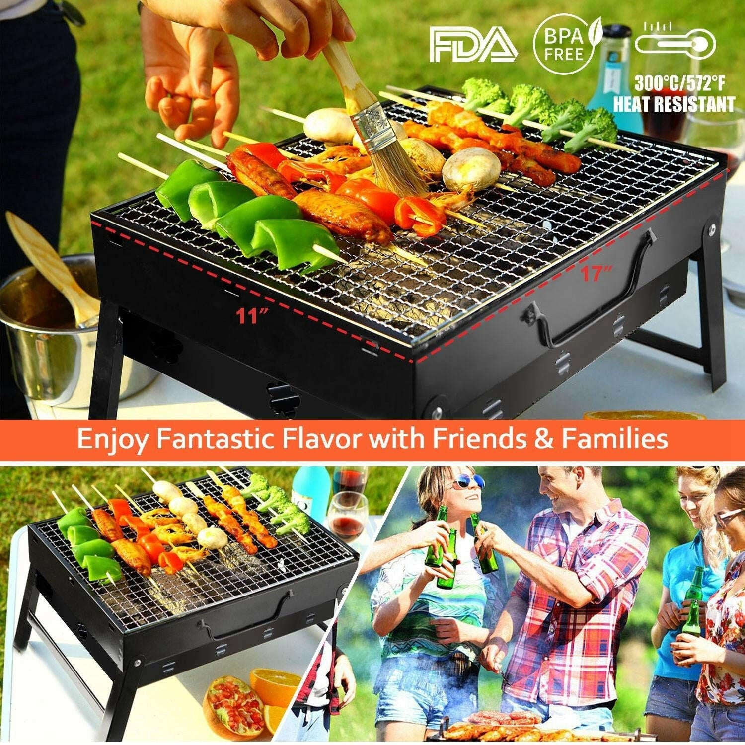 . Portable Foldable Charcoal BBQ Grill – Lightweight Stainless Steel - GoTypical
