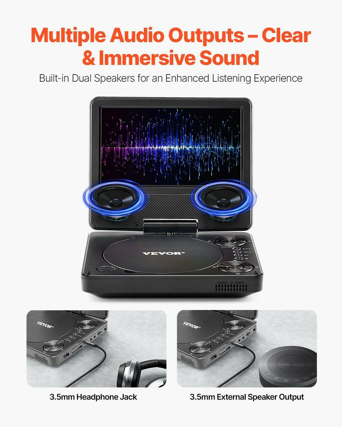 . Portable DVD Player – 7 Inch HD Swivel Screen, 4-Hour Battery - GoTypical