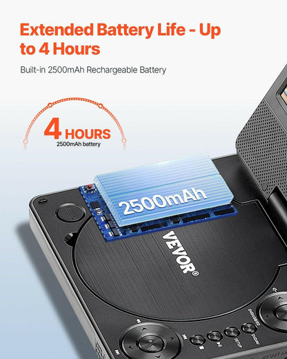 . Portable DVD Player – 7 Inch HD Swivel Screen, 4-Hour Battery - GoTypical