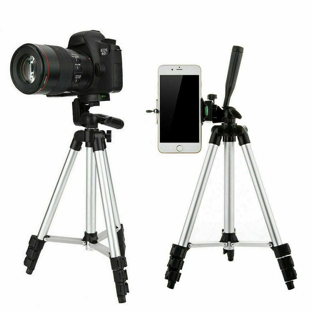 Camera Tripod Stand with Phone Holder – . Aluminum 360° Swivel - GoTypical