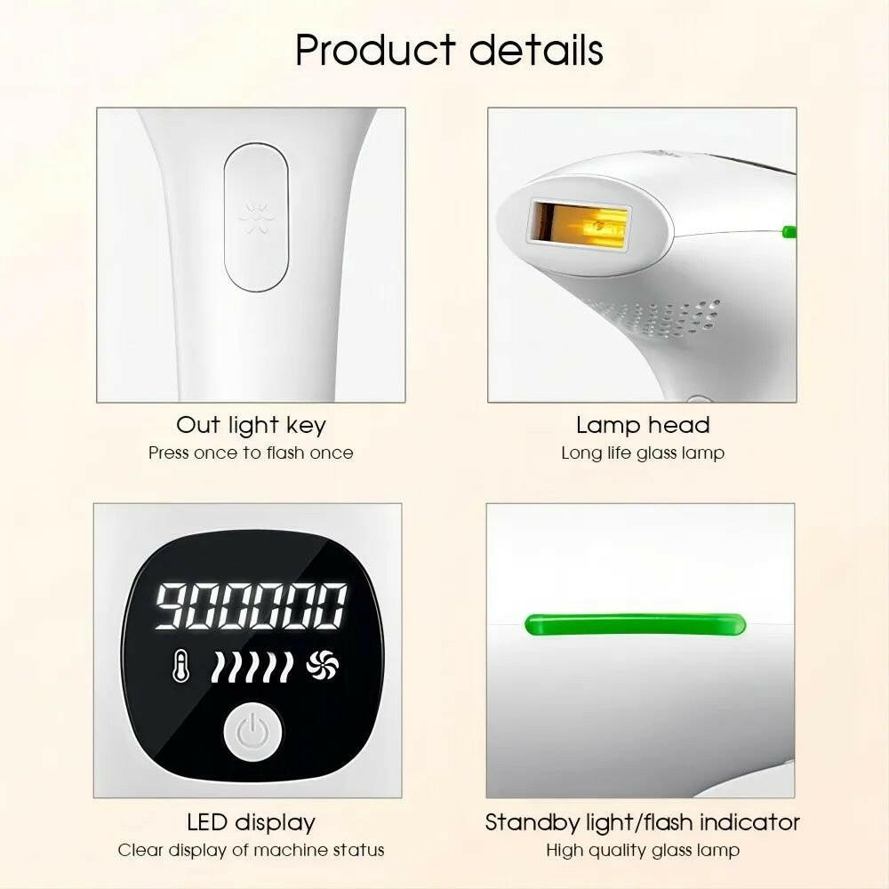 IPL Hair Removal Device – 900,000 Flashes 5 Power Levels Permanent Reduction - GoTypical