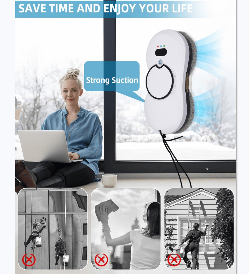 Window Cleaning Robot – Automatic with 2800Pa Suction & Smart Navigation - GoTypical