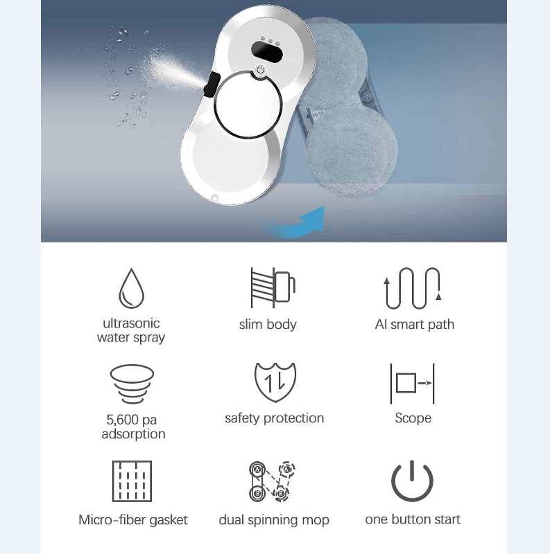 Window Cleaning Robot – Automatic with 2800Pa Suction & Smart Navigation - GoTypical