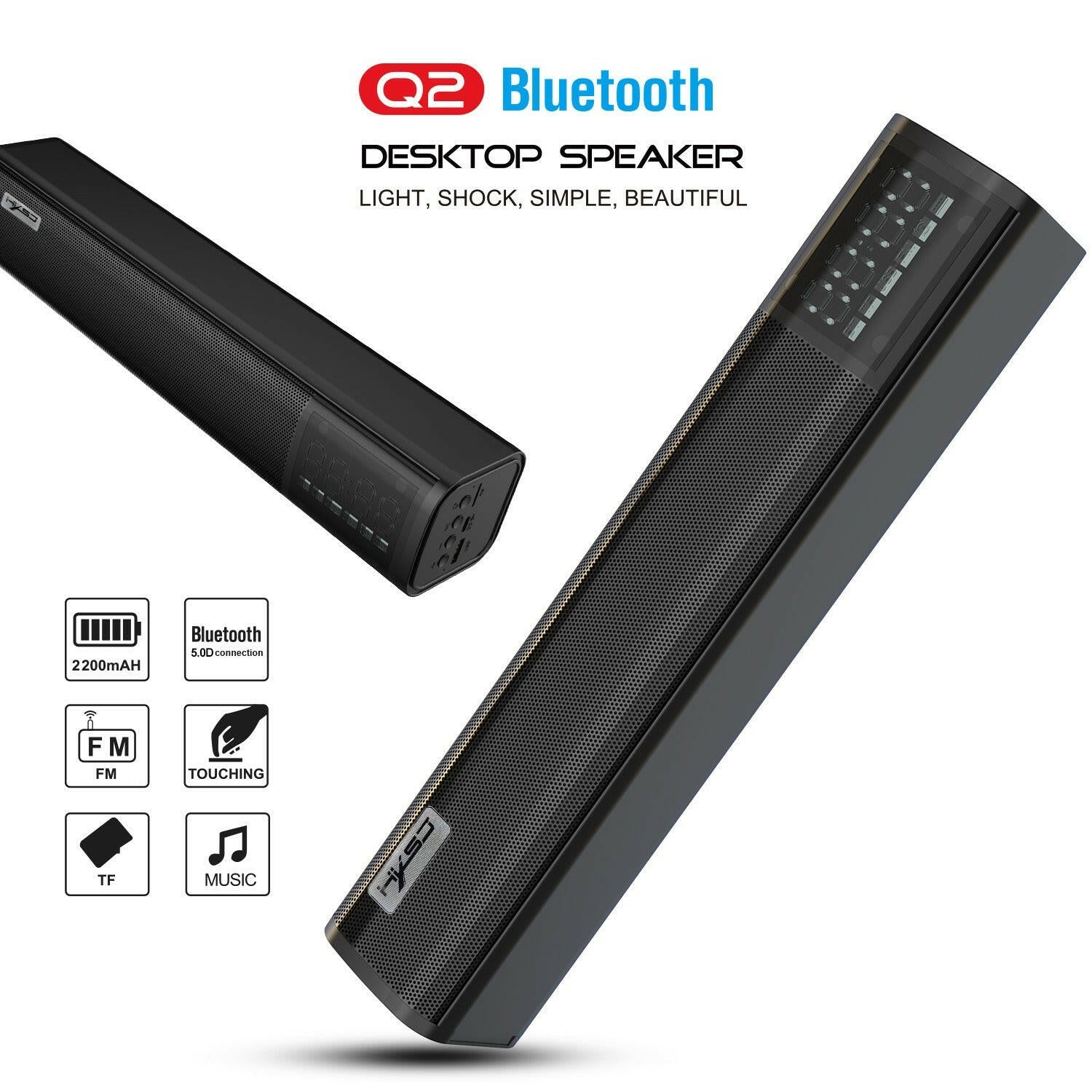. Bluetooth Speaker – BT 5.0, 10W Power, Black, Long Battery Life - GoTypical