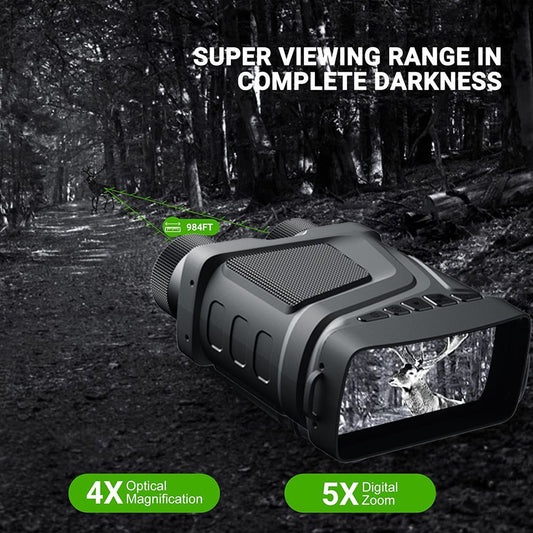 Rechargeable Night Vision Binoculars 850nm Infrared HD 5X Digital Zoom Telescope Night Goggles for Hunting Camping Surveillance - GoTypical