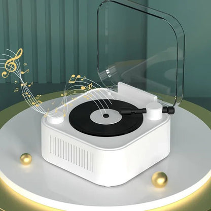 Retro Atomic Vinyl Bluetooth Speaker Hif Sound Long Battery Life Mini Record Player Rotary Speaker with Built - in Battery - GoTypical
