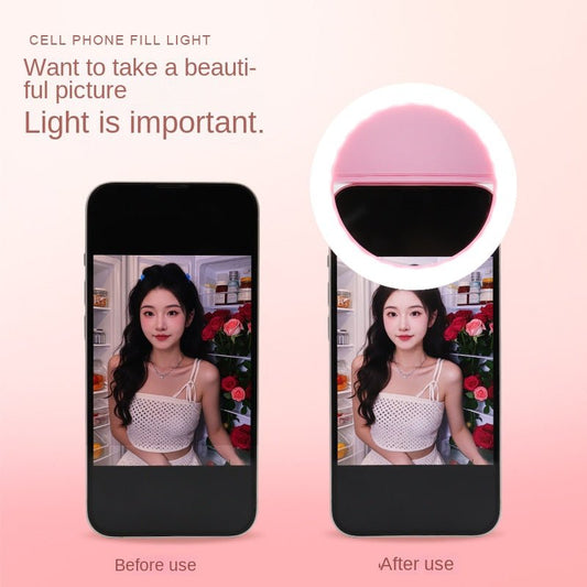 RK - 12 Mobile Phone Fill Light Wholesale Live Beauty Selfie Lighting Round Flash Charging LED Fill Light - GoTypical