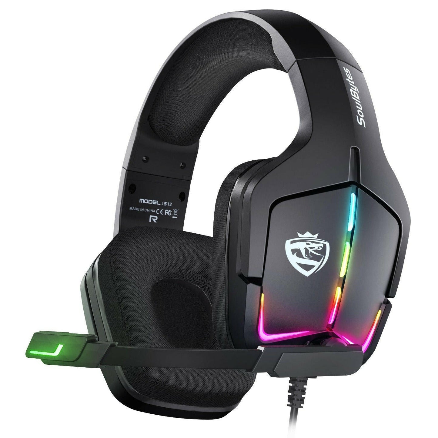 . S12 Wired RGB Gaming Headset – Braided Cable, Faux Protein Skin - GoTypical