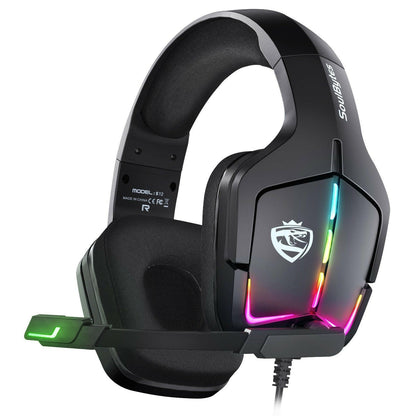 . S12 Wired RGB Gaming Headset – Braided Cable, Faux Protein Skin - GoTypical