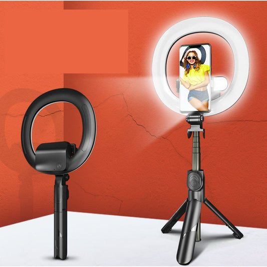 Self Video Portrait Soft Halo Light Stand With Dual LED Light And Bluetooth Remote - GoTypical