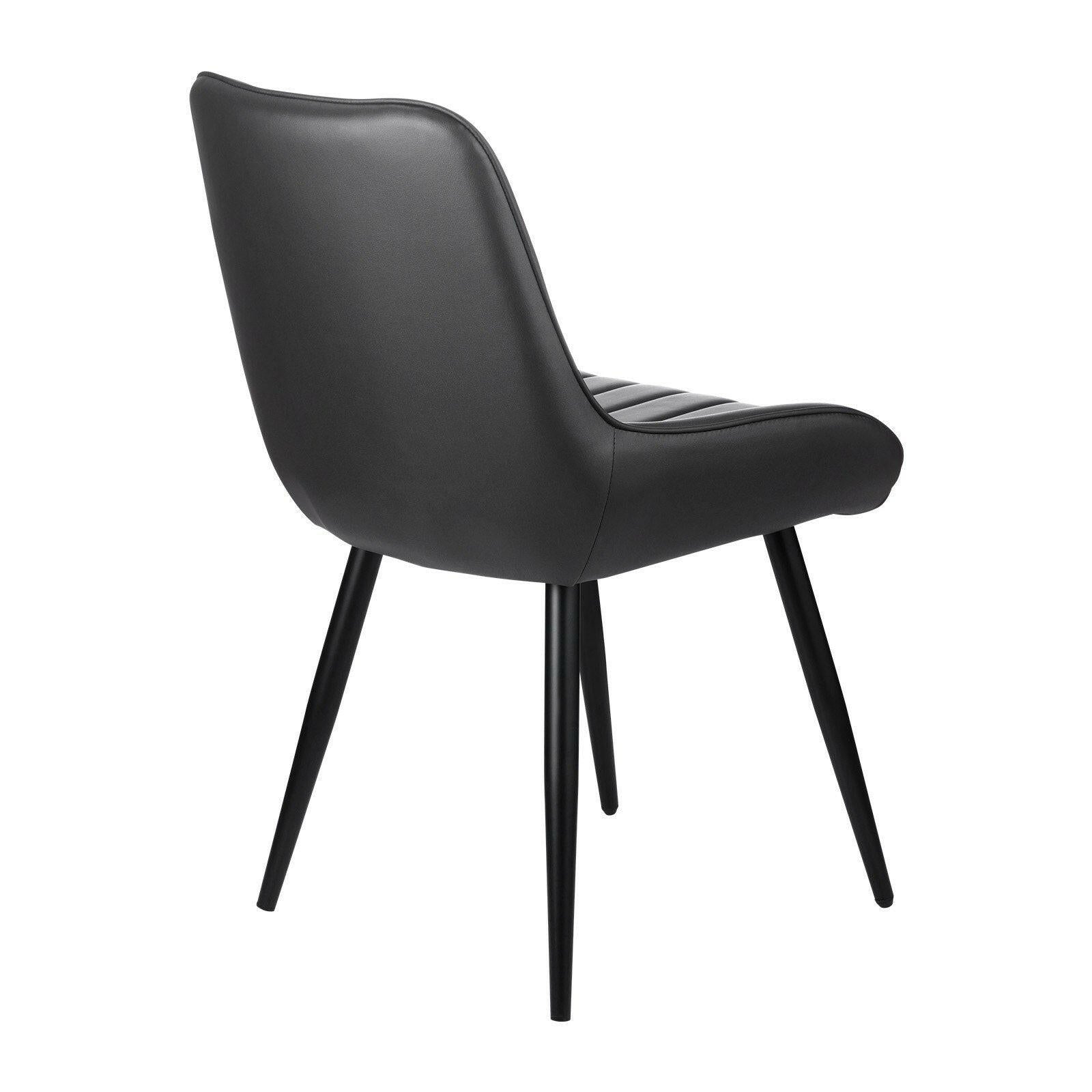 . Modern Fabric Dining Chairs Set of 4 – Black Metal Legs - GoTypical