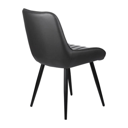 . Modern Fabric Dining Chairs Set of 4 – Black Metal Legs - GoTypical