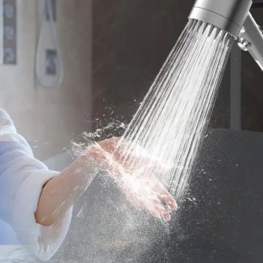 Shower head, high pressure flow multiple modes, 5 layers filter, hard water power rinse, with switch, suitable for pet bathing, vertical shower, white turbo shower - GoTypical