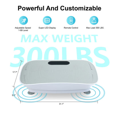 Silent Vibration Platform Crazy Fitness Massage 10 - Frequency Weight Loss & Fat Burner Body Shaking Machine For Unisex Grey033 - GoTypical