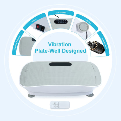 Silent Vibration Platform Crazy Fitness Massage 10 - Frequency Weight Loss & Fat Burner Body Shaking Machine For Unisex Grey033 - GoTypical