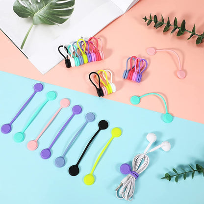 Silicone Magnet Hub; Round Identification Marks And Wire Labels For Electronics Reusable Organizer Cables; Safety Straps For Earplugs - GoTypical