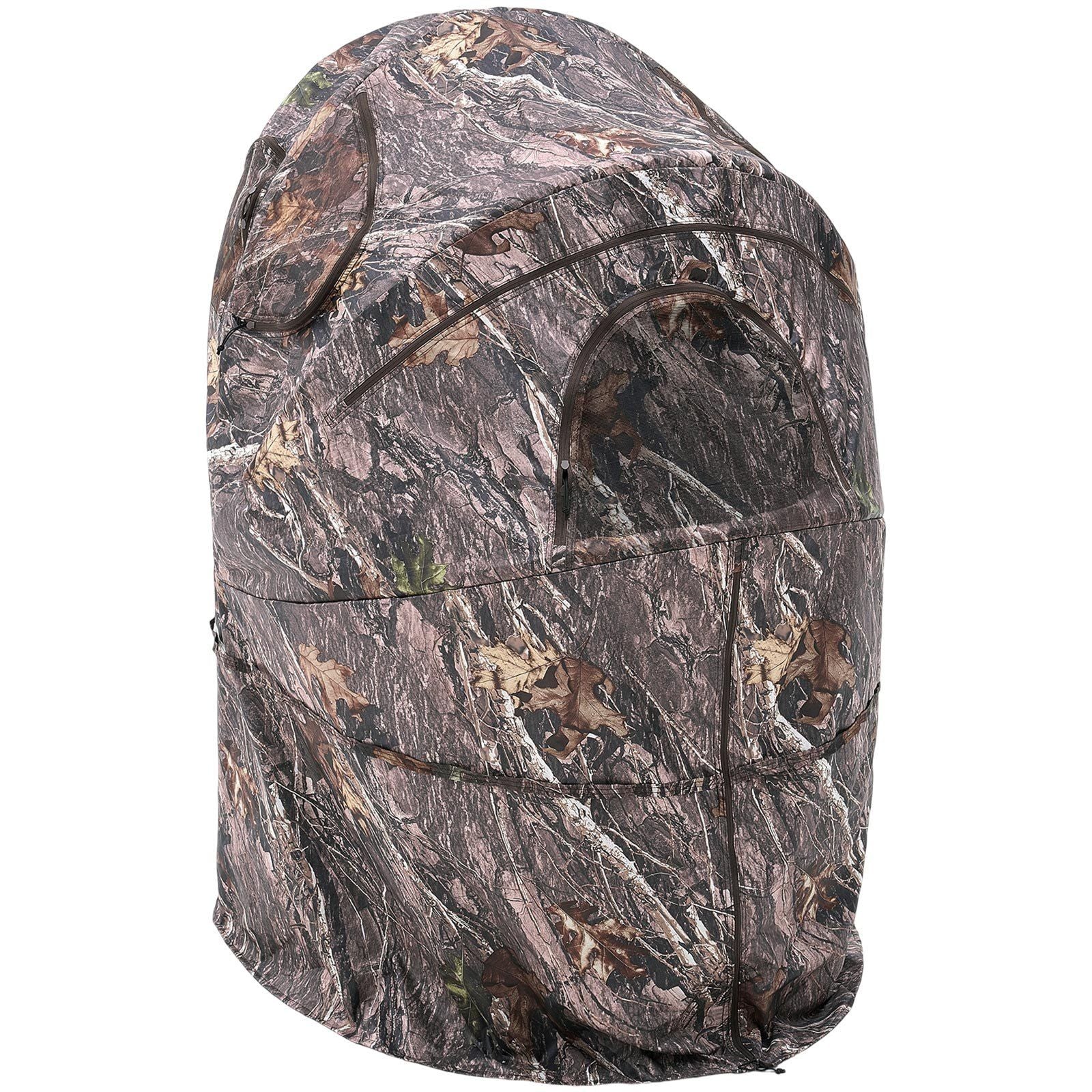 Single Person Portable Hunting Blind Ground Deer Duck Blind with Carrying Bag - GoTypical