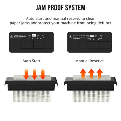 Small Paper Shredder – 6-Sheet Strip Cut Portable Design for Home Office - GoTypical