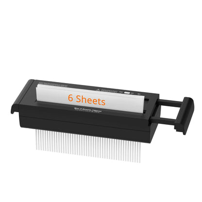 Small Paper Shredder – 6-Sheet Strip Cut Portable Design for Home Office - GoTypical