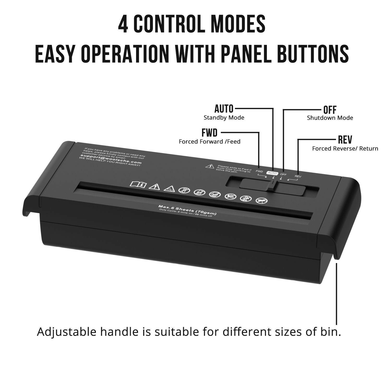 Small Paper Shredder – 6-Sheet Strip Cut Portable Design for Home Office - GoTypical