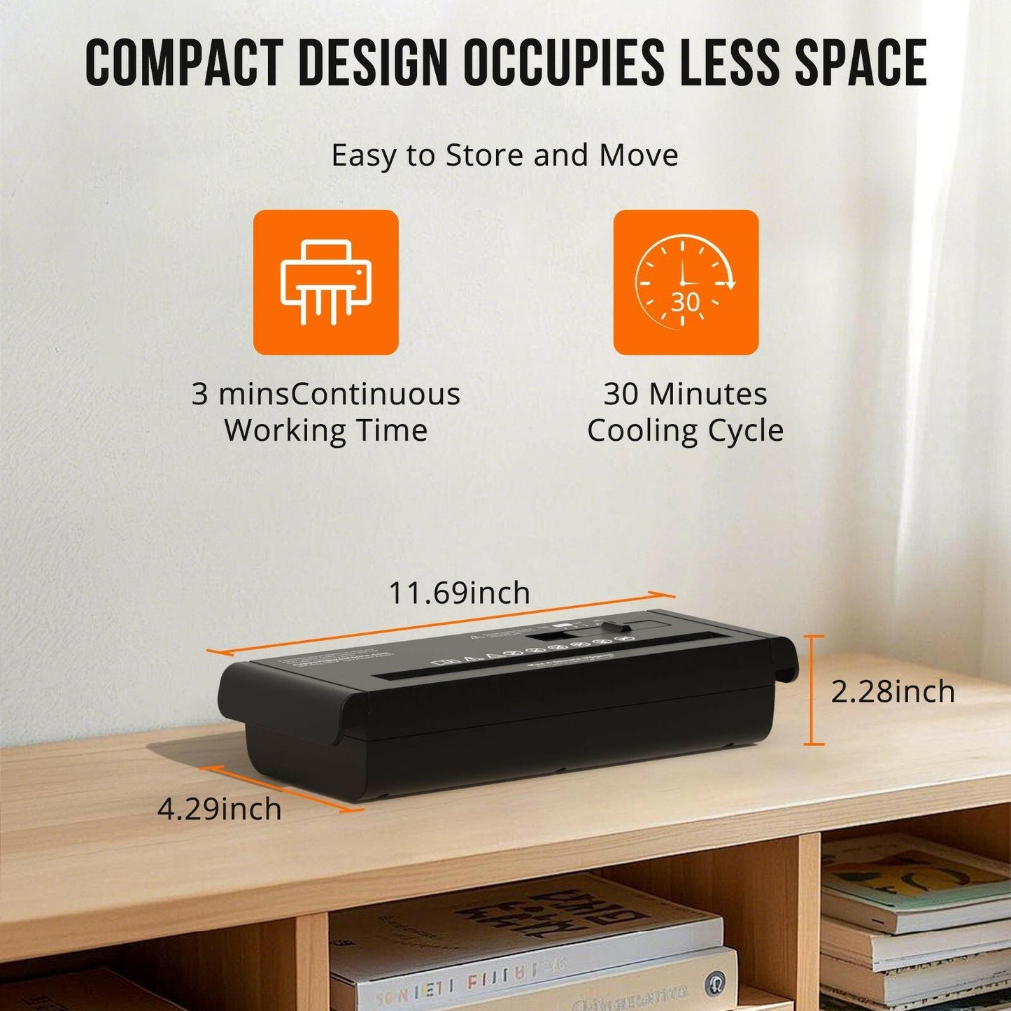 Small Paper Shredder – 6-Sheet Strip Cut Portable Design for Home Office - GoTypical