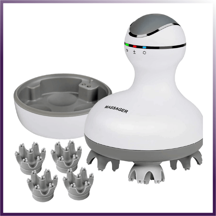 Scalp Massager – . Smart Electric Rechargeable White Silicone - GoTypical