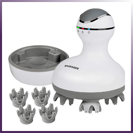 Scalp Massager – . Smart Electric Rechargeable White Silicone - GoTypical