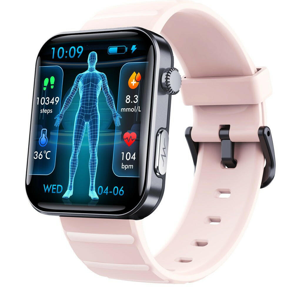 Smart Watch – SOS Fall Alarm Bluetooth Calling Black Silicone Health Monitor - GoTypical