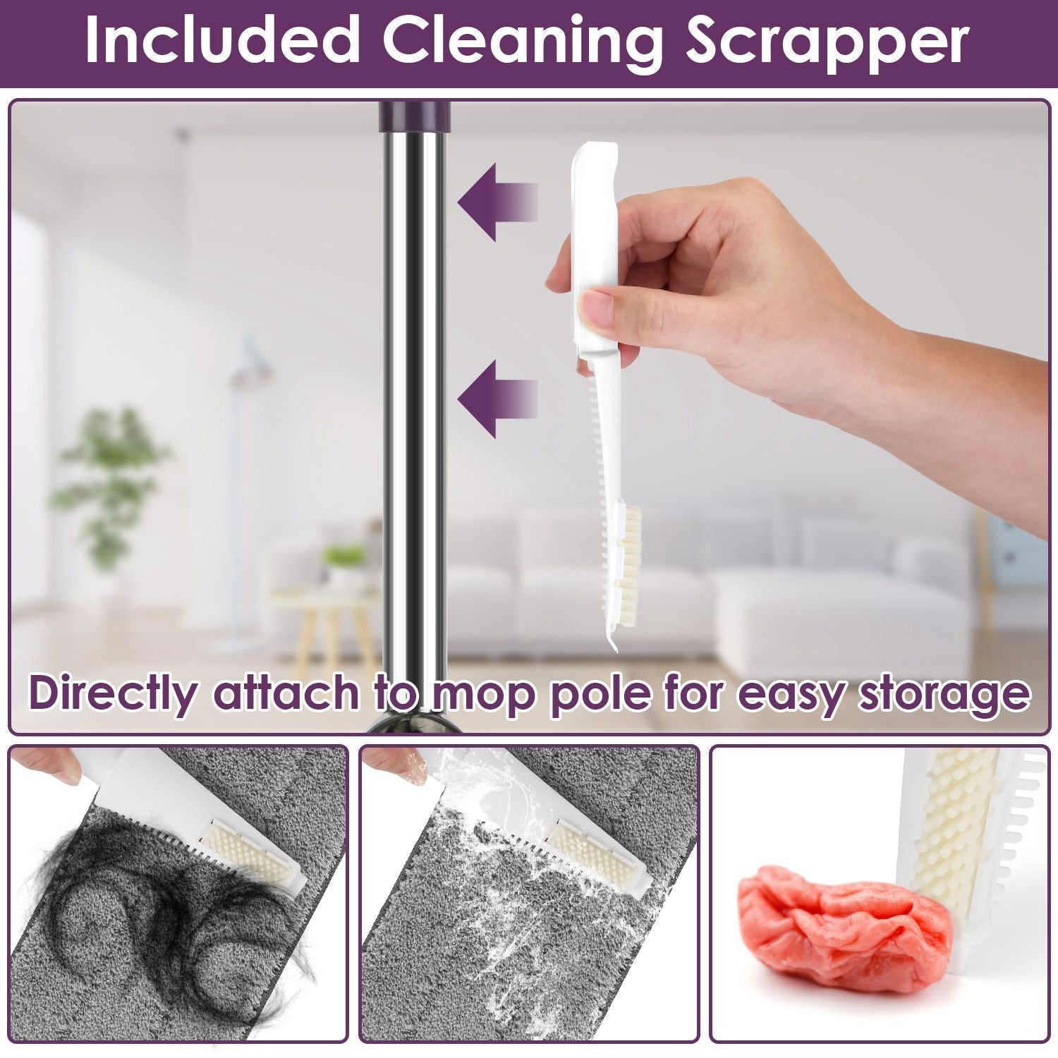 Spray Mop for Floor Cleaning, 49.21" Extended Handle with 360° Rotating Mop Head, 12oz Leak - Proof Water Bottle & 3 Reusable Microfiber Pads - No Battery Needed, for Hardwood, Laminate, Tile, Vinyl & M - GoTypical
