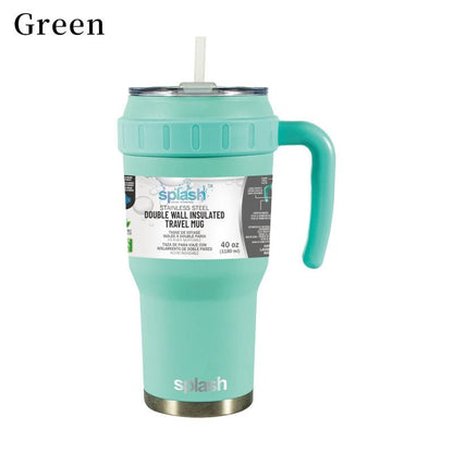Steel Insulated Mugs i Break Reusable For Hot And Cold Drinks,Ldeal For Water,lced Tea,Coffee,Car Mugs Tumblers With Handle And Straw - GoTypical