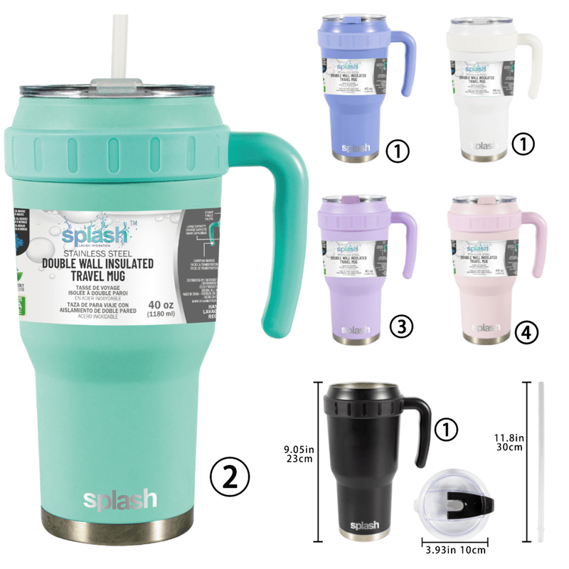 Steel Insulated Mugs i Break Reusable For Hot And Cold Drinks,Ldeal For Water,lced Tea,Coffee,Car Mugs Tumblers With Handle And Straw - GoTypical