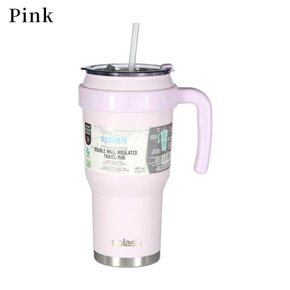 Steel Insulated Mugs i Break Reusable For Hot And Cold Drinks,Ldeal For Water,lced Tea,Coffee,Car Mugs Tumblers With Handle And Straw - GoTypical