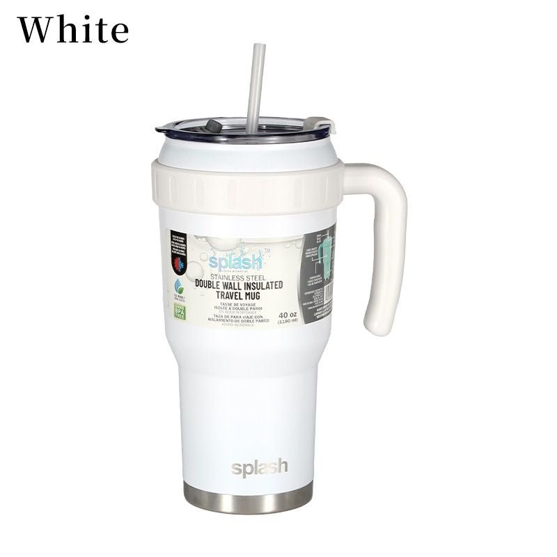 Steel Insulated Mugs i Break Reusable For Hot And Cold Drinks,Ldeal For Water,lced Tea,Coffee,Car Mugs Tumblers With Handle And Straw - GoTypical