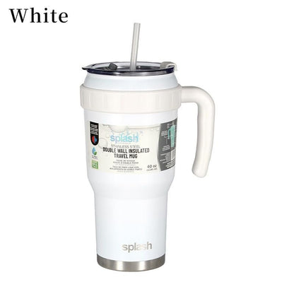 Steel Insulated Mugs i Break Reusable For Hot And Cold Drinks,Ldeal For Water,lced Tea,Coffee,Car Mugs Tumblers With Handle And Straw - GoTypical