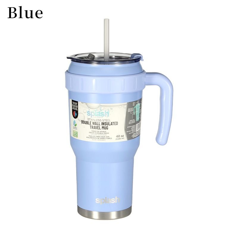Steel Insulated Mugs i Break Reusable For Hot And Cold Drinks,Ldeal For Water,lced Tea,Coffee,Car Mugs Tumblers With Handle And Straw - GoTypical