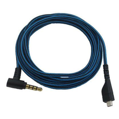 . Gaming Audio Cable – Blue Black Stripe Nylon Braided for Arctis 3 5 7 - GoTypical