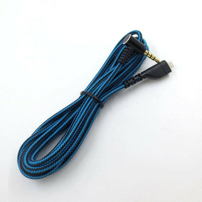 . Gaming Audio Cable – Blue Black Stripe Nylon Braided for Arctis 3 5 7 - GoTypical