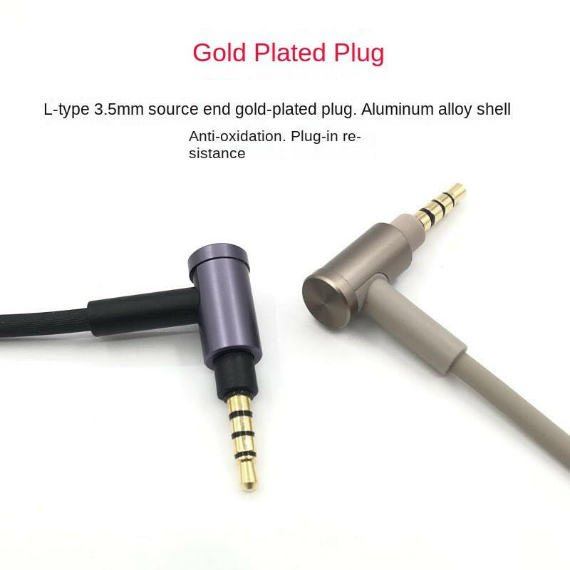 Sony WH-H900N Audio Cable – Faux Leather Case, Gold-Plated 3.5mm Plug - GoTypical