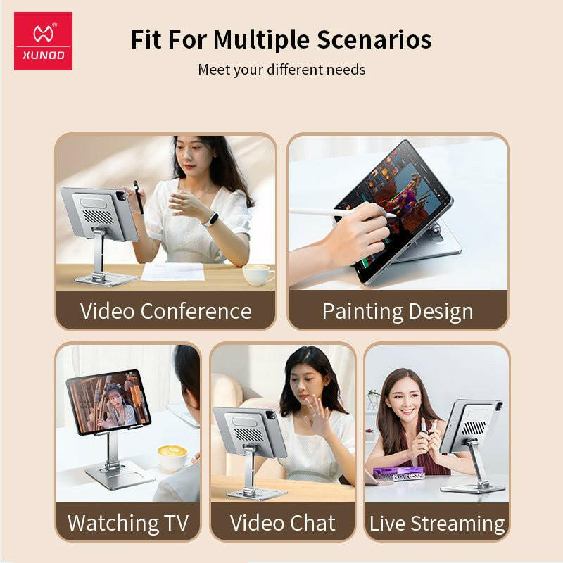 . Foldable Aluminum Alloy Tablet Stand – Heat Dissipation Mobile Holder - GoTypical