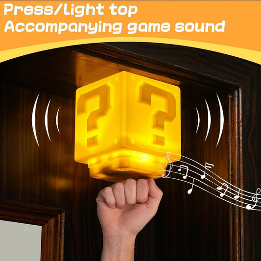 Super Mario Question Block Night Light – Sound Effects LED Lamp - GoTypical