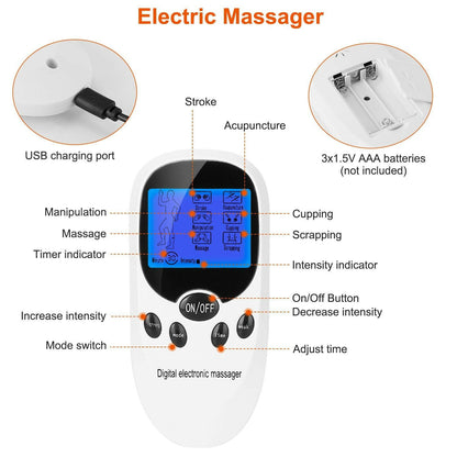 TENS Unit Electronic Pulse Massage Device – Dual Channel Pain Relief - GoTypical