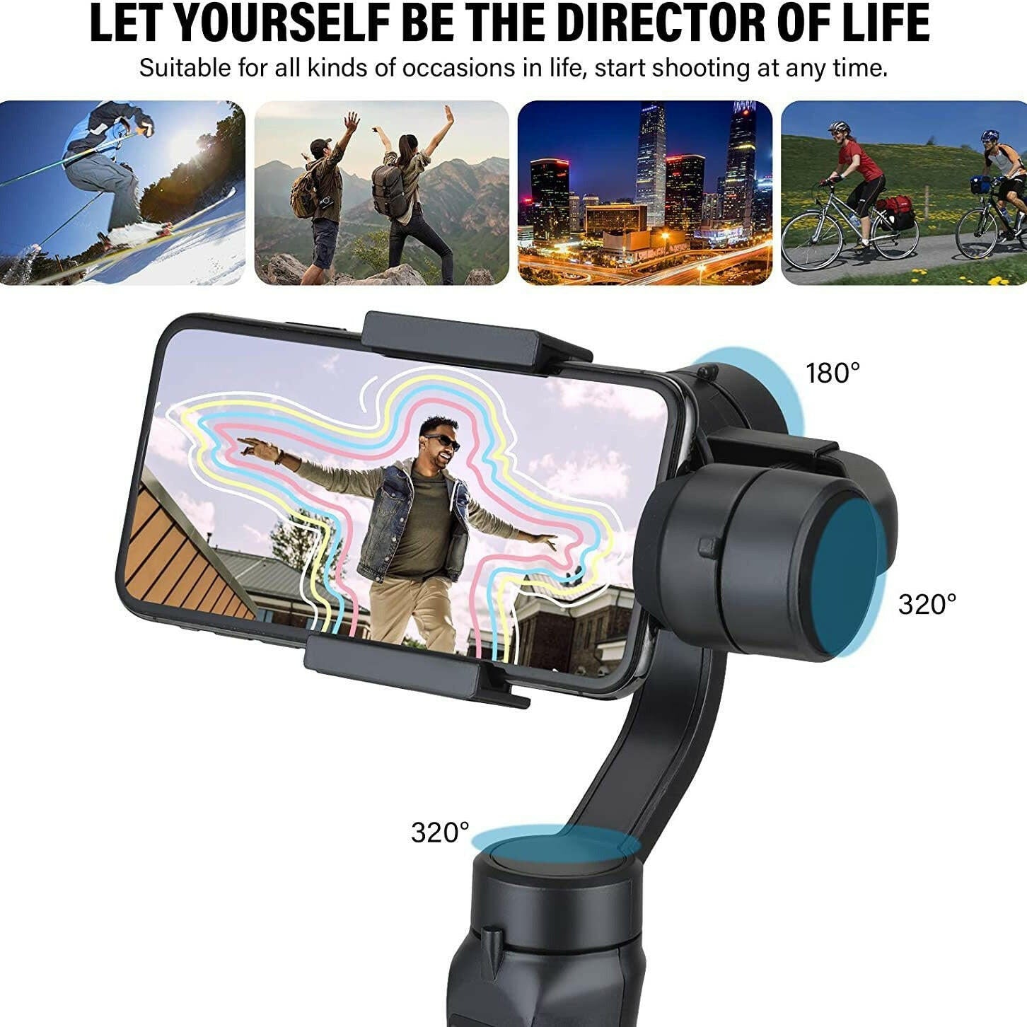 . F6 Three-Axis Handheld Gimbal Stabilizer – Gun Color ABS - GoTypical
